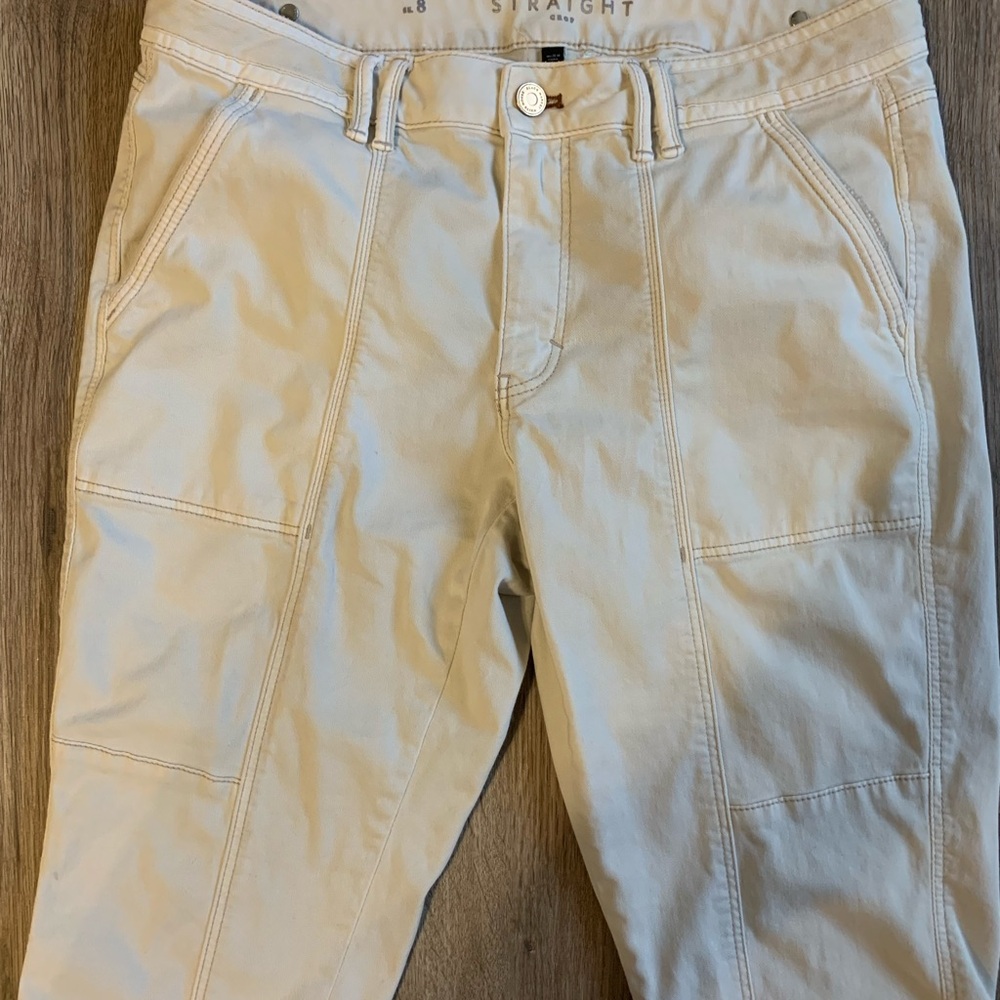 White House Black Market Womens Lightweight Cream Pants. Super Comfy Size 8 EUC - Picture 2 of 8